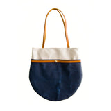 Amsterdam Market Tote - Natural + Navy Waxed