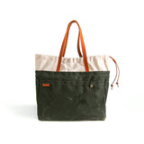 Cabo Tote Bag - Natural + Olive Waxed